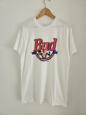 Vintage Budweiser Shirt Mens Large Bud Pro Footbal Single Stitch 1994
